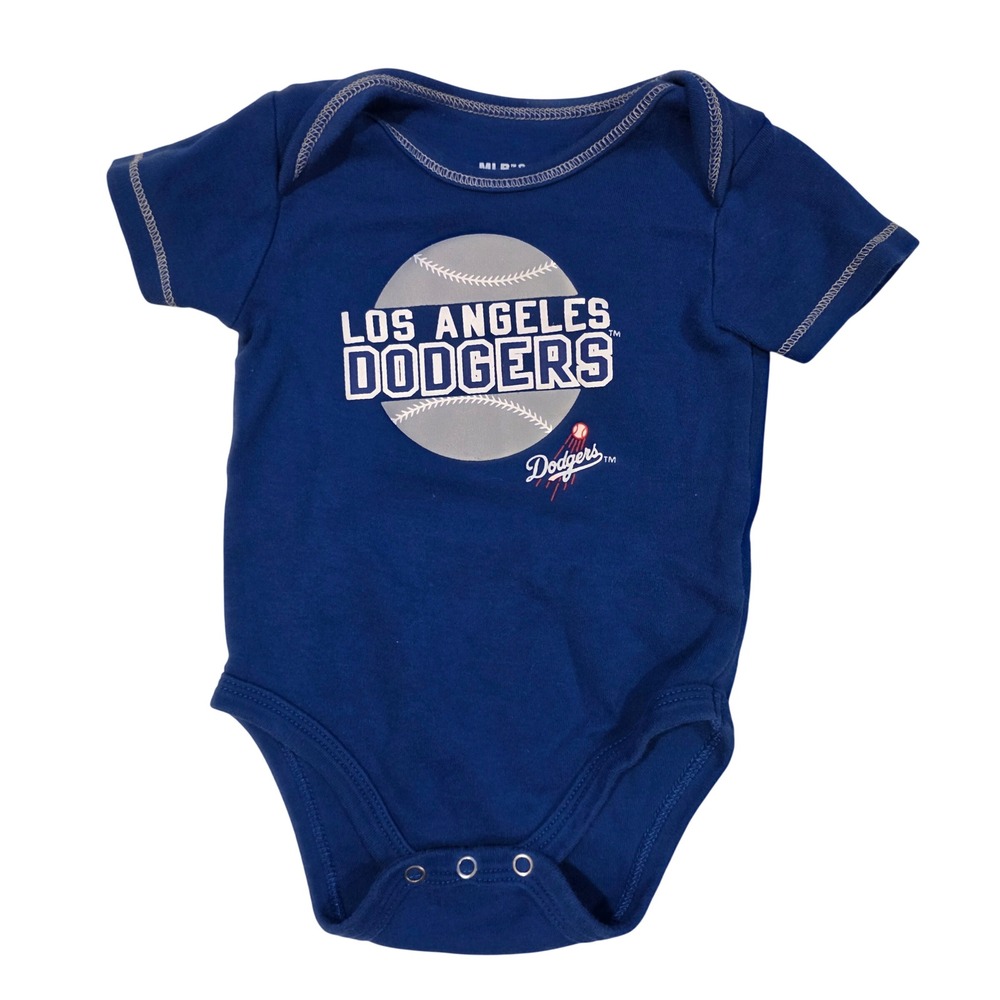 MLB Baby Los Angeles Dodgers Bodysuit Royal Blue 3M Short Sleeve Baseball Logo